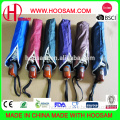 Auto open and closed 3 folding umbrella